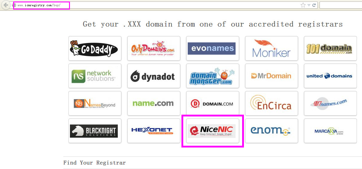 Domain .XXX Special Offer $9.39 Registration with www.nicenic.net